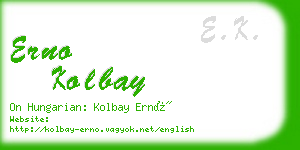 erno kolbay business card